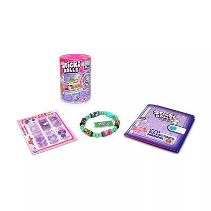 Sticki Rolls Wearable Sticker Bracelet 70 Holographic Mini Stickers Pack
