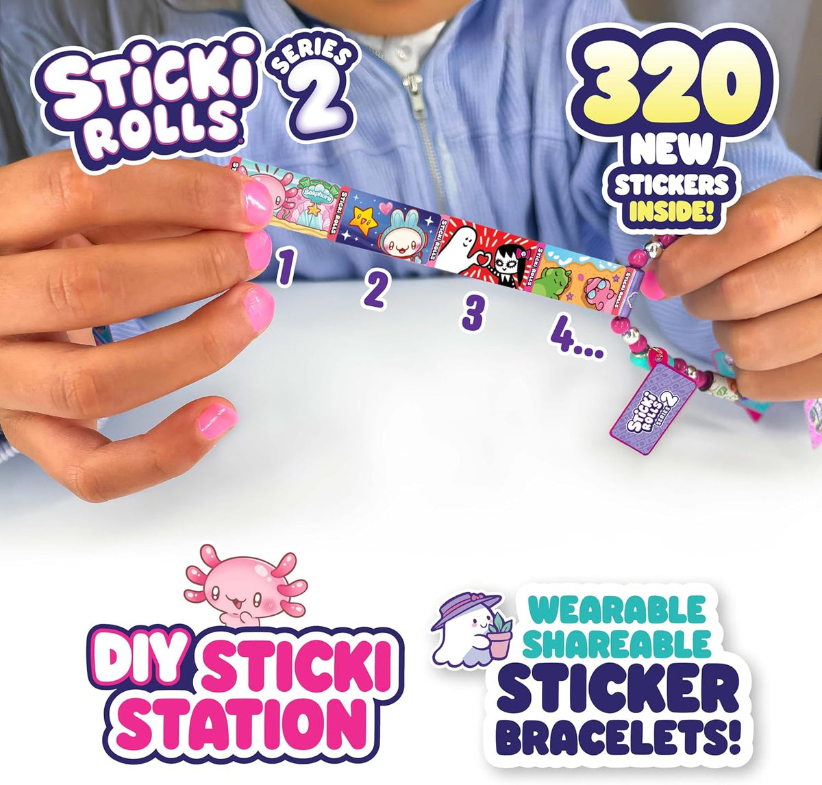 Sticki Rolls Series 2 Sticki Book Set DIY Sticker Jewelry & Activity Kit for Kids