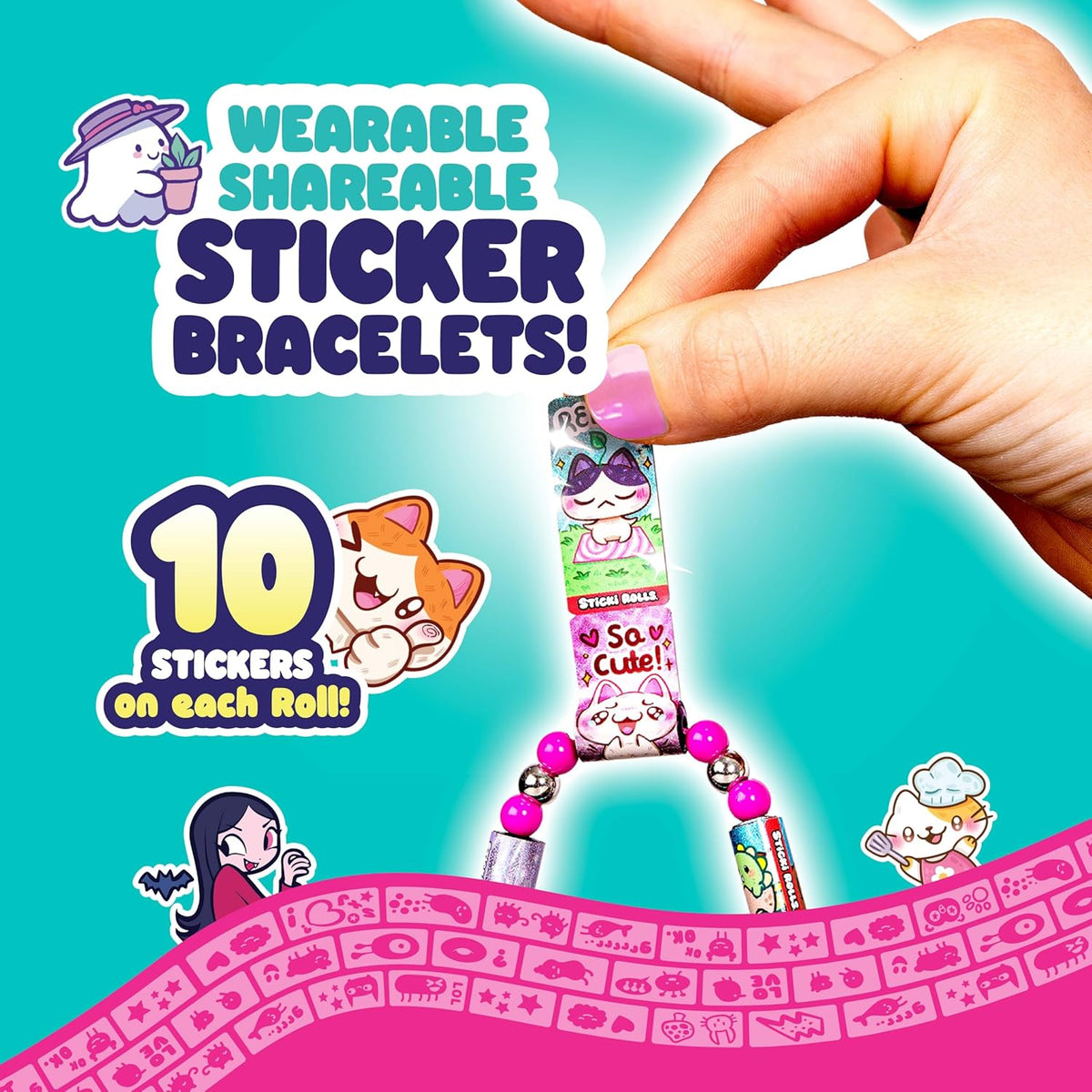 Sticki Rolls Series 2 Sticki Book Set DIY Sticker Jewelry & Activity Kit for Kids