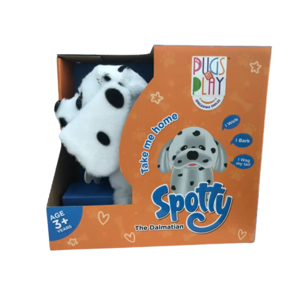 Pugs At Play Walking Spotty 6.5 Inch Battery-Operated
