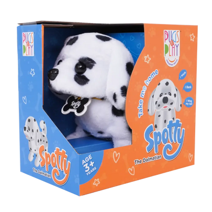 Pugs At Play Walking Spotty 6.5 Inch Battery-Operated