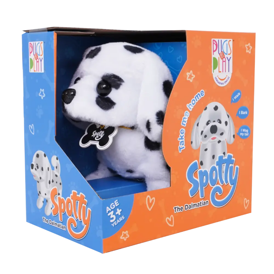 Pugs At Play Walking Spotty 6.5 Inch Battery-Operated