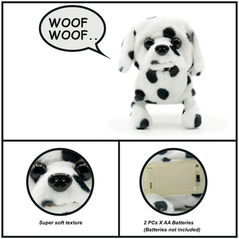 Pugs At Play Walking Spotty 6.5 Inch Battery-Operated