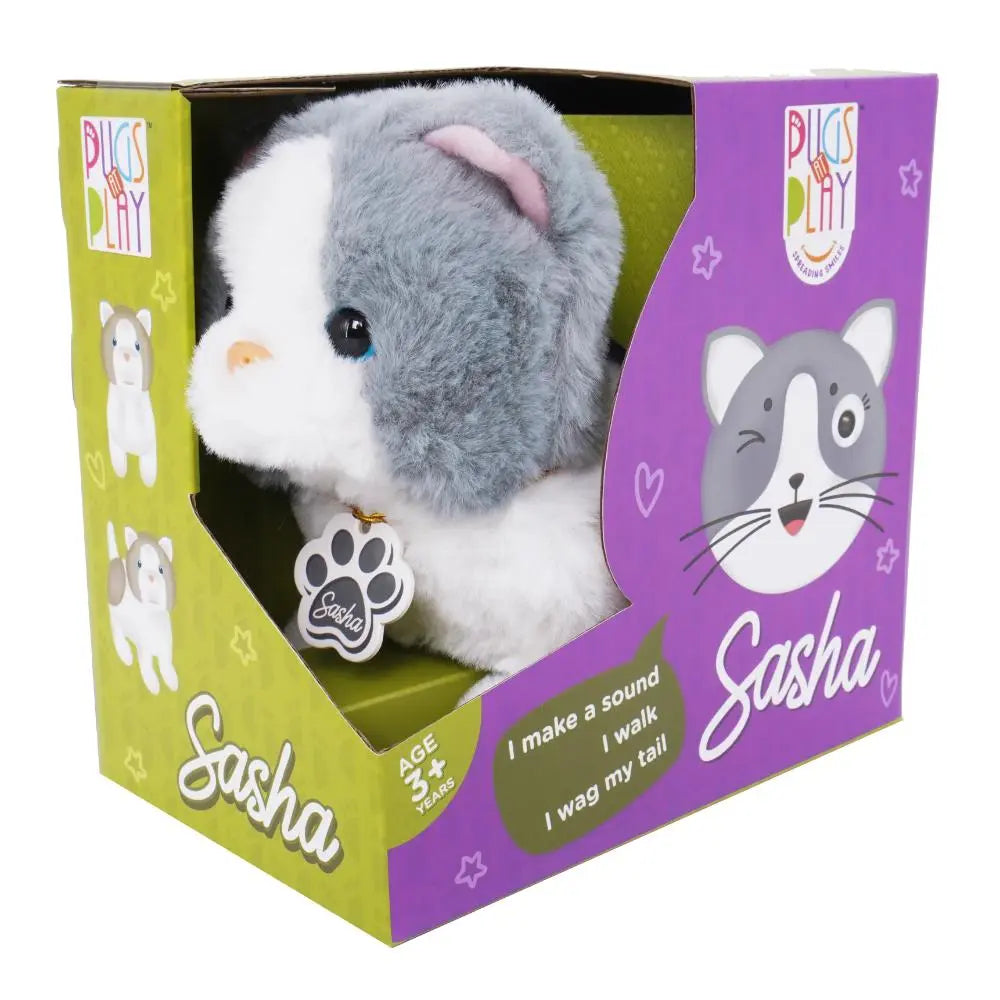Pugs At Play Walking Sasha 6.5 - Inches Battery-Operated