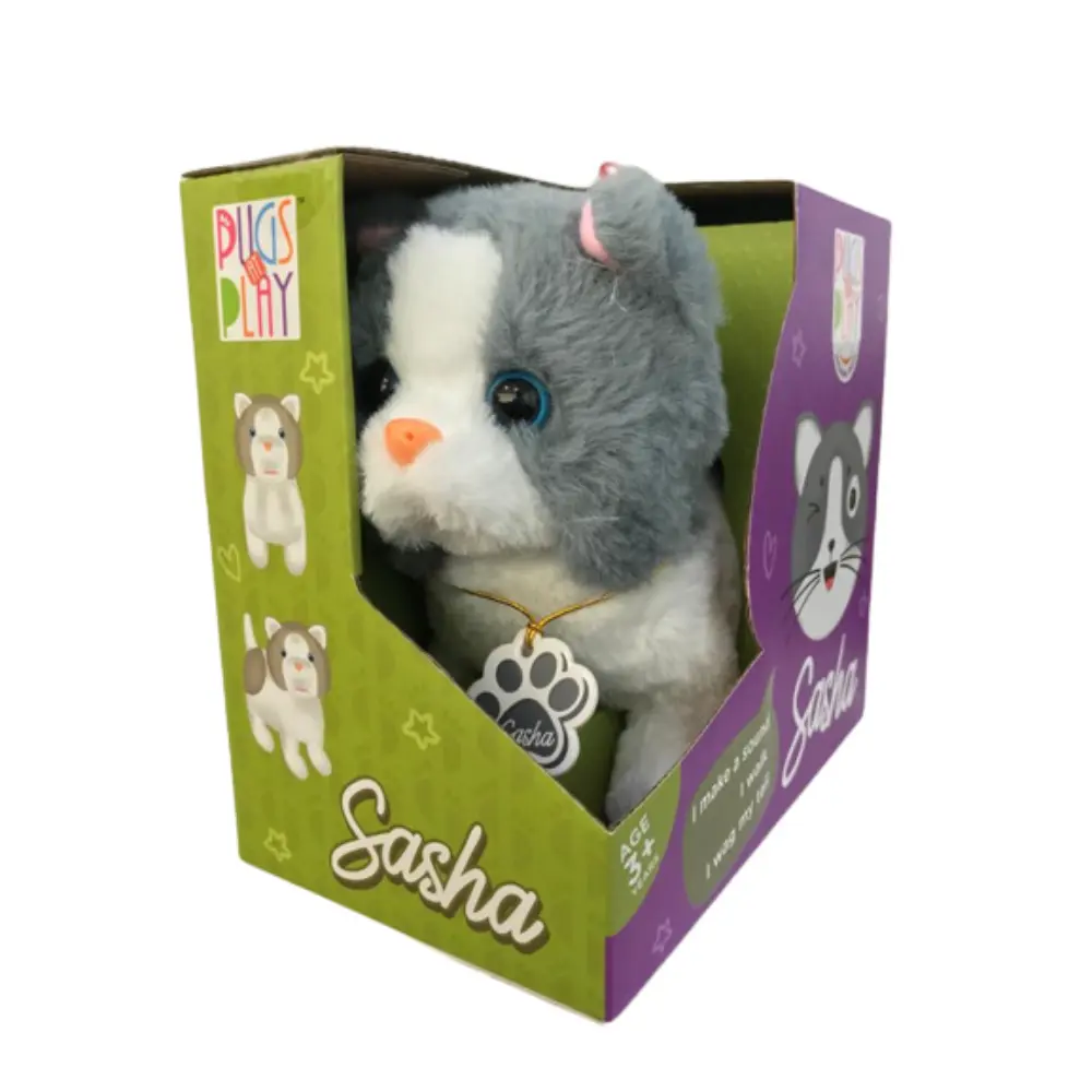 Pugs At Play Walking Sasha 6.5 - Inches Battery-Operated