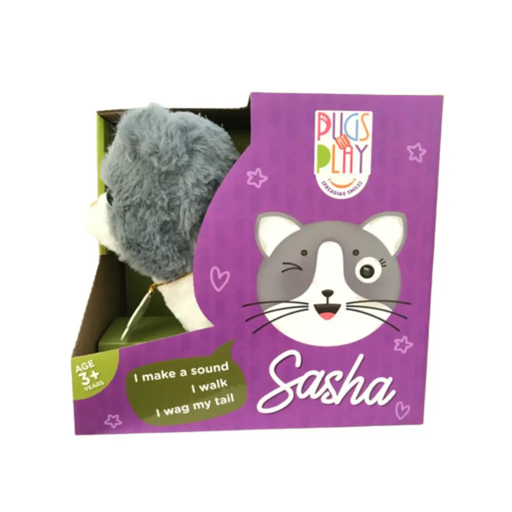 Pugs At Play Walking Sasha 6.5 - Inches Battery-Operated