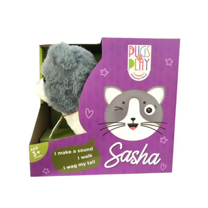 Pugs At Play Walking Sasha 6.5 - Inches Battery-Operated
