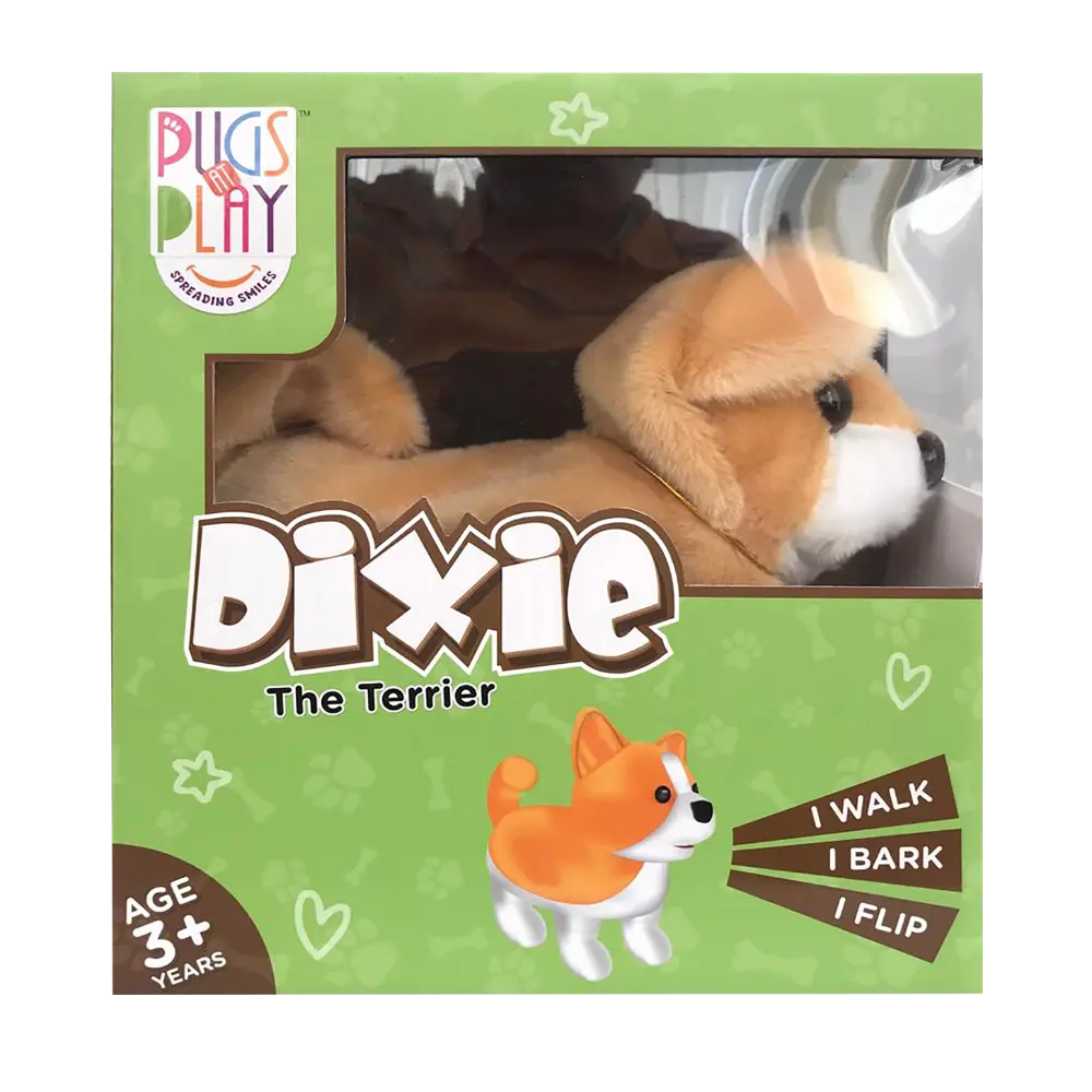Pugs At Play Flipping Dixie Battery-Operated