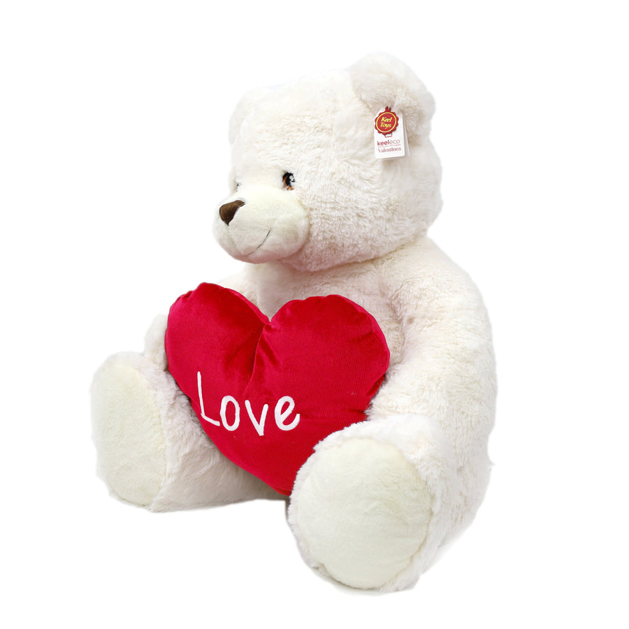 Keeleco 75cm Cream Bear with Heart - Valentine Day Giant Plush Gift