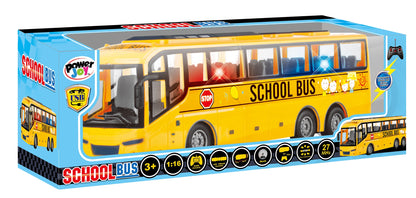 Power Joy RC School Bus with Lights Remote-Control Toy Bus for Kids
