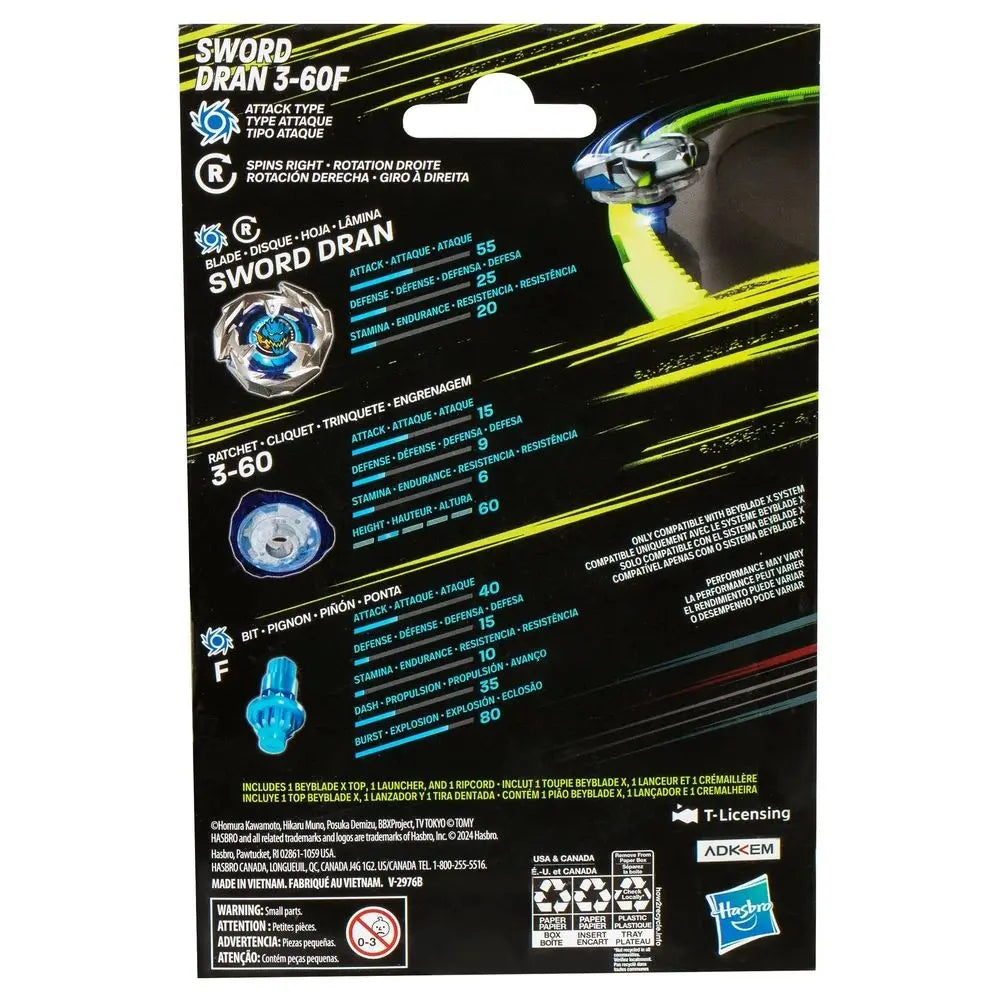 BeyBlade X Launcher Sword Dran 3-60F