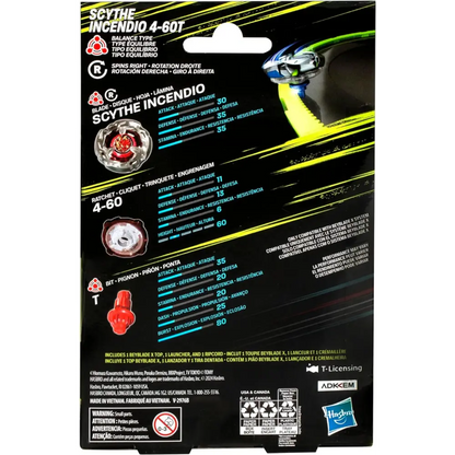 Beyblade X Launcher Scythe Incendio 4-60T