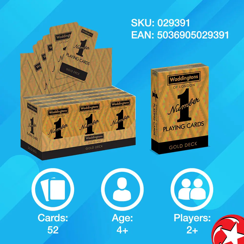 Waddington Number1 Playing Cards Gold