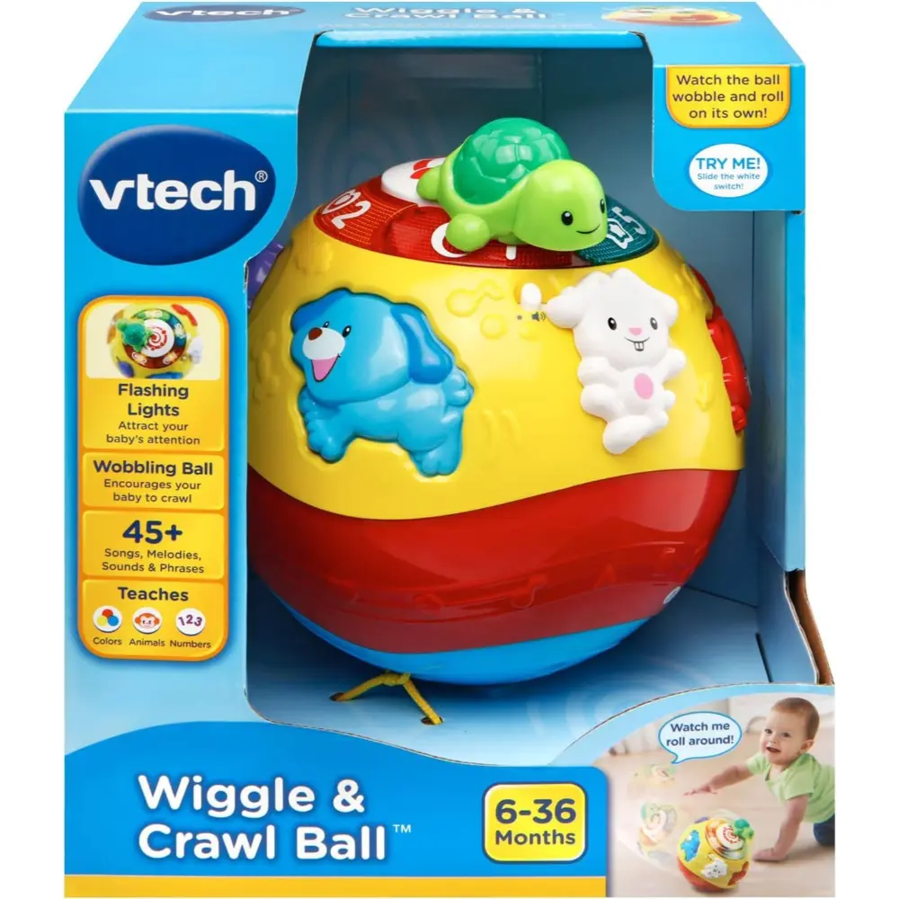 VTech Wiggle Crawl & Learn Ball - Interactive Toddler & Preschool Learning Toy