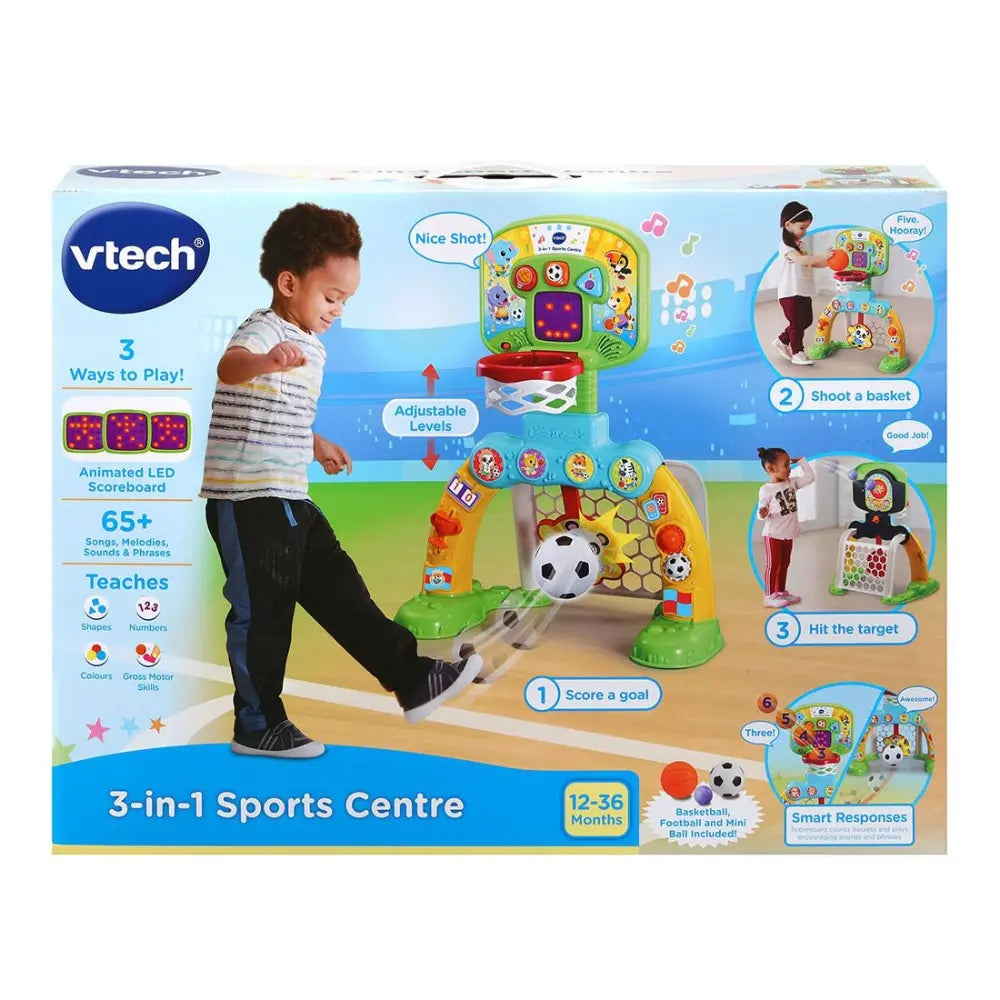 VTech Ultimated Sports Center 2-in-1 Toddler Basketbal Hoop and Soccer