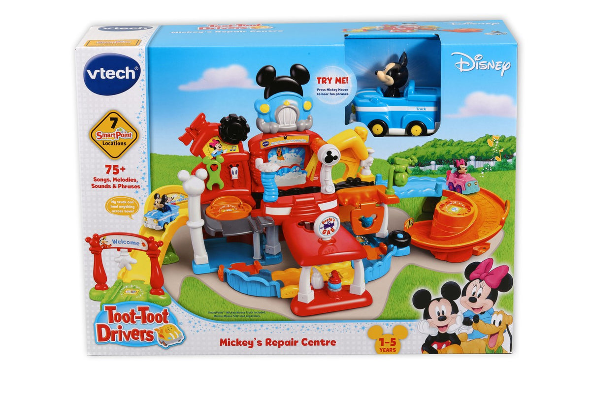 VTech Disney Toot-Toot Drivers Mickey Mouse Repair Centre Playset