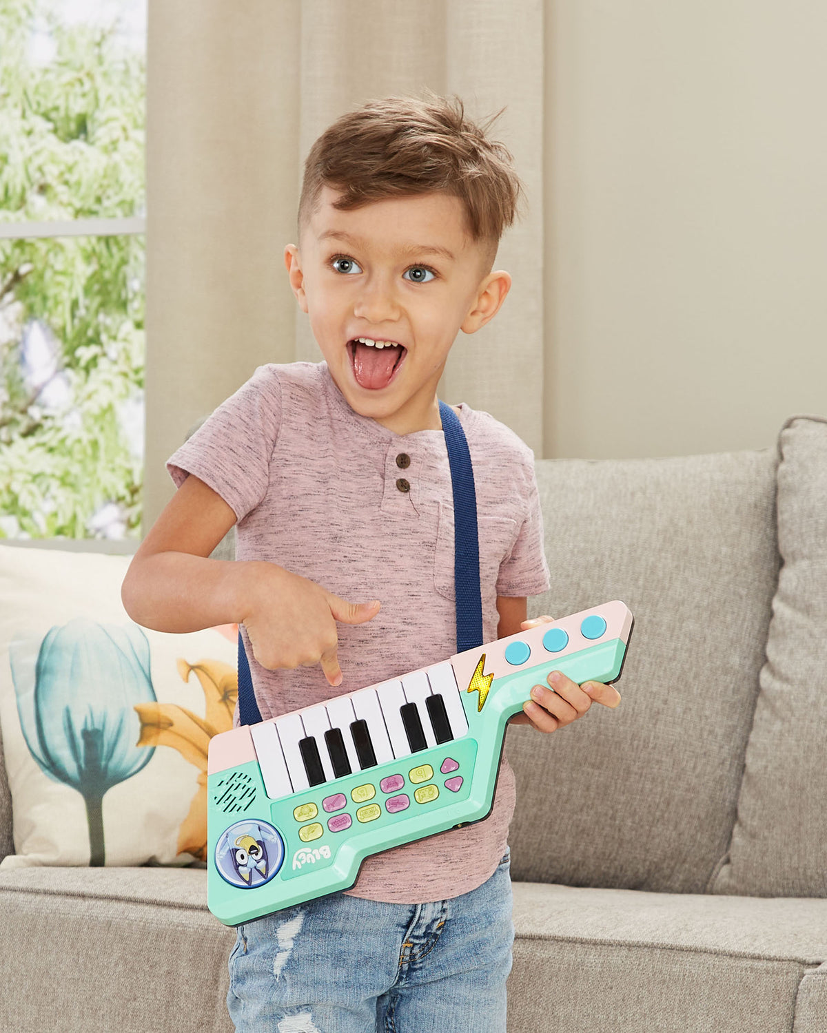 VTech Bluey Musical Keytar with 5 Instrument Sounds & Effects