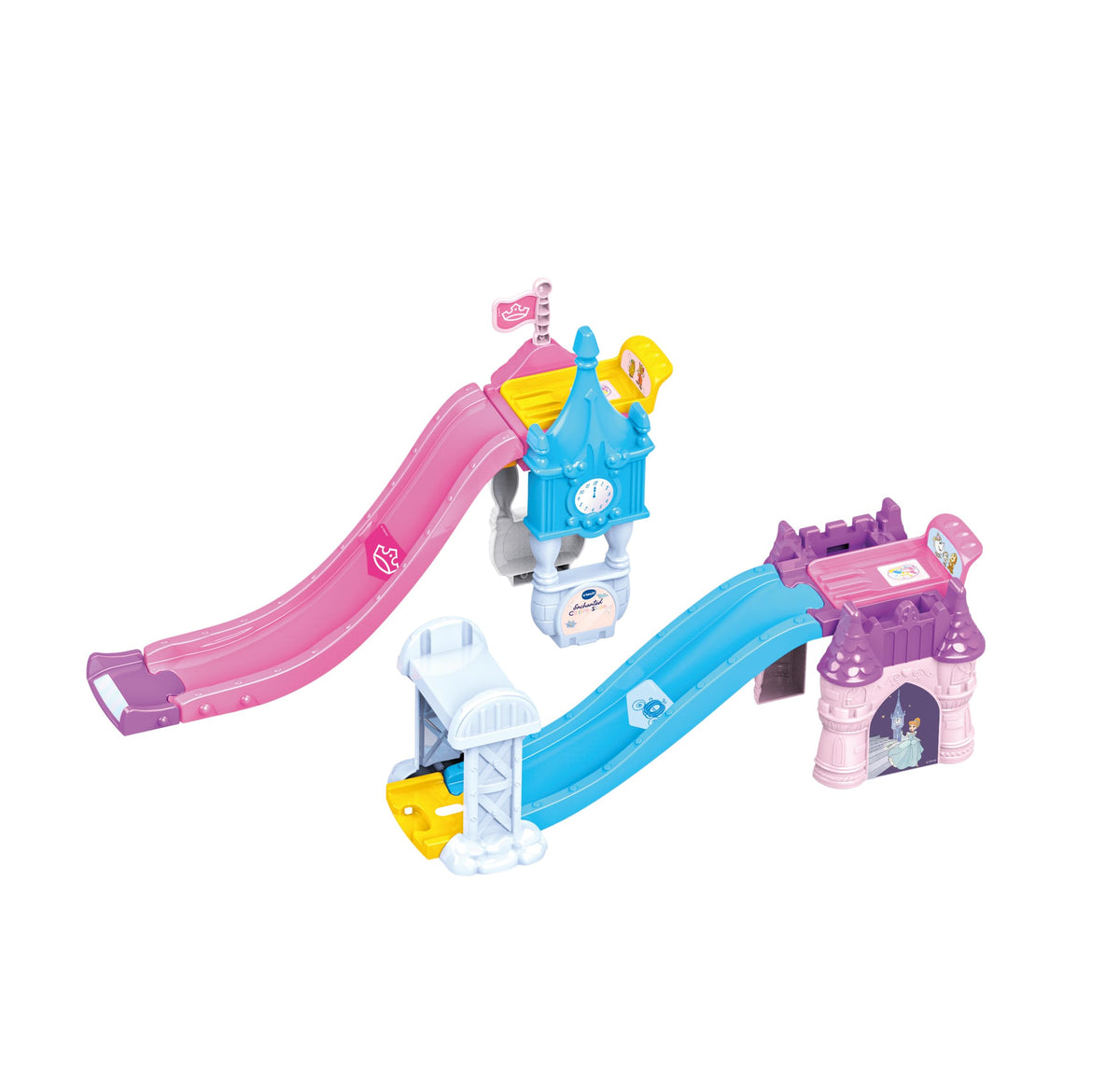 VTech Disney Princess Toot-Toot Drivers Enchanted Castle Slide Playset with Cinderella Vehicle