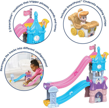 VTech Disney Princess Toot-Toot Drivers Enchanted Castle Slide Playset with Cinderella Vehicle