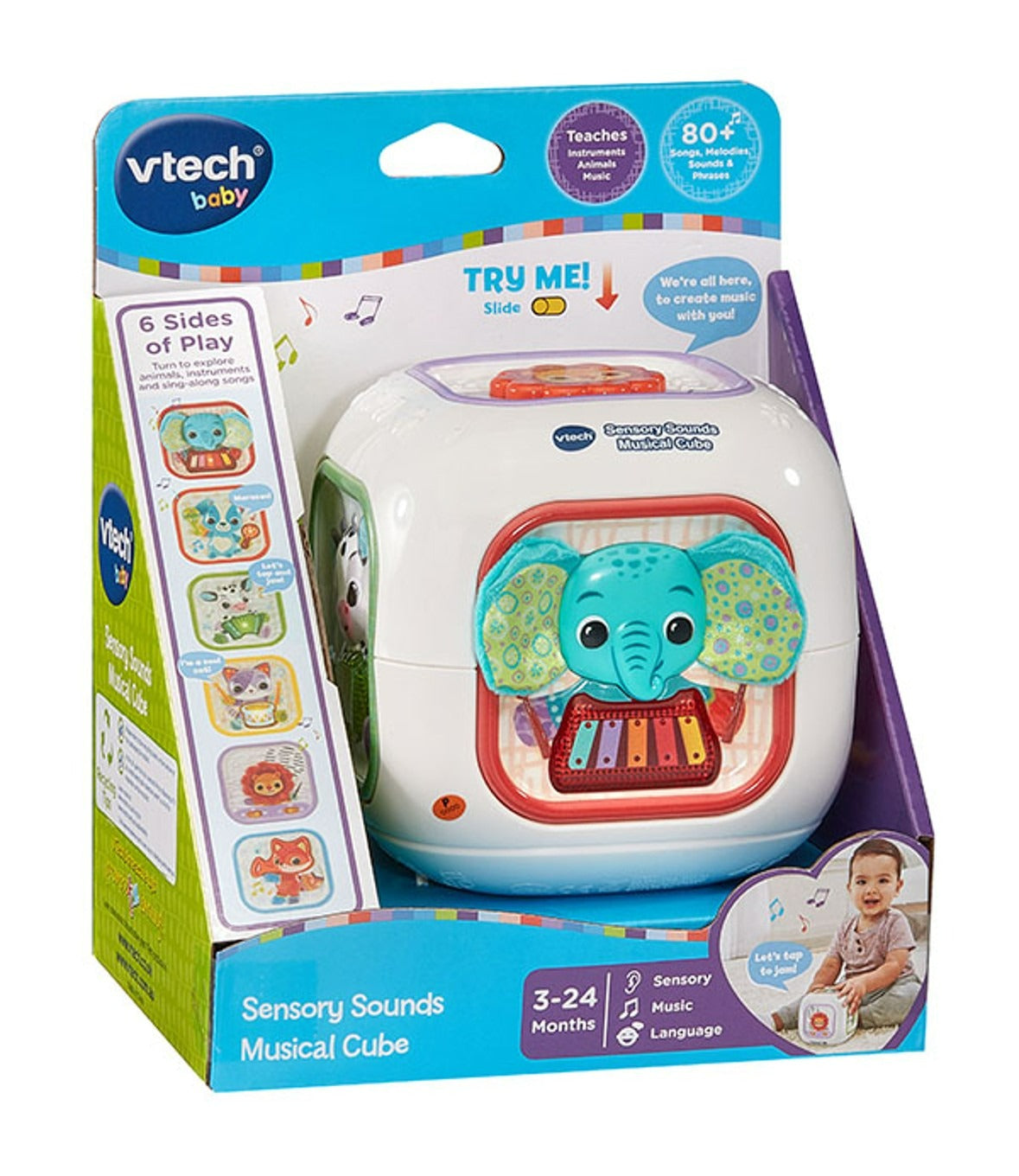 VTech Sensory Sounds Musical Cube Battery Operated