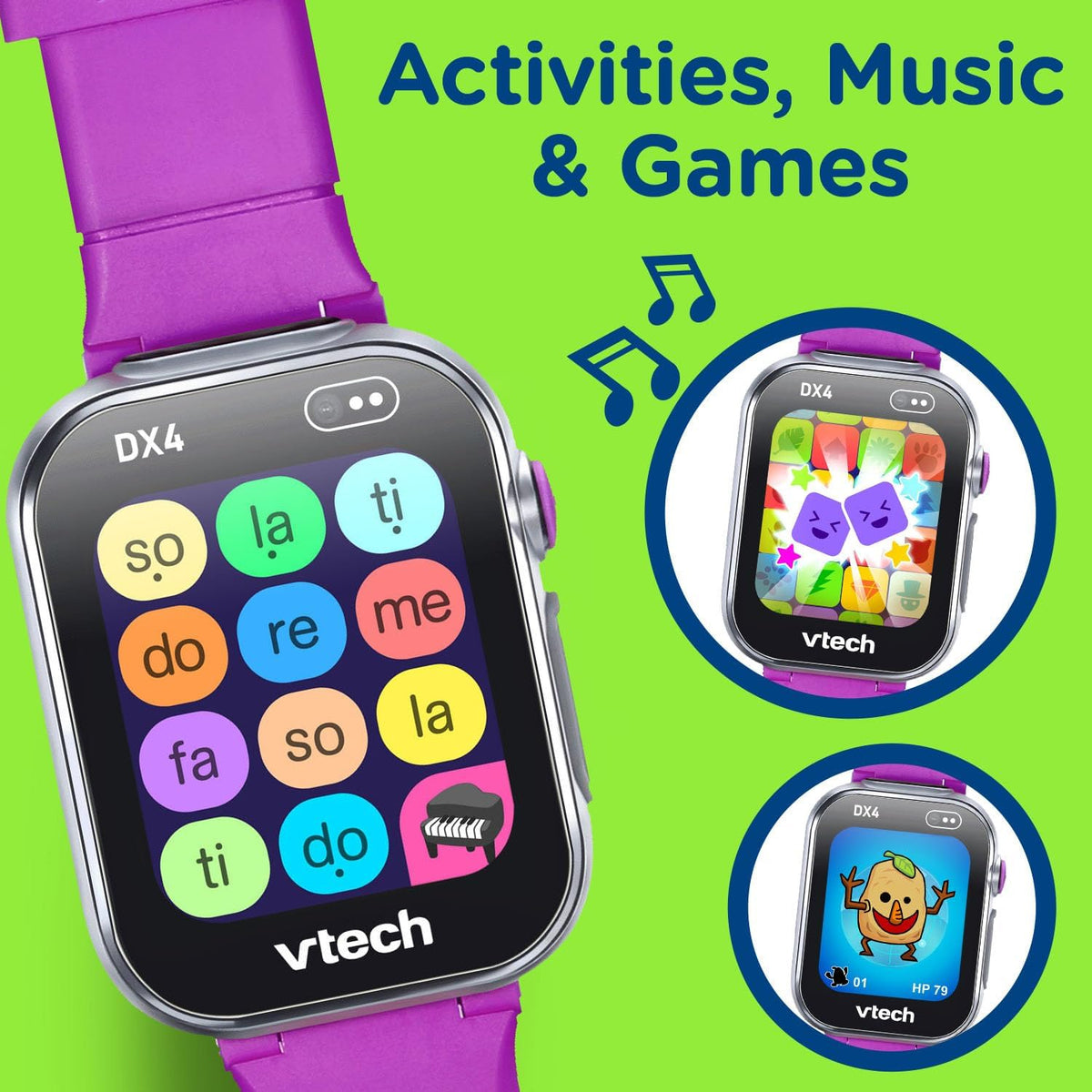VTech Kidizoom Smart Watch DX4 Purple Camera Watch for Kids 4+