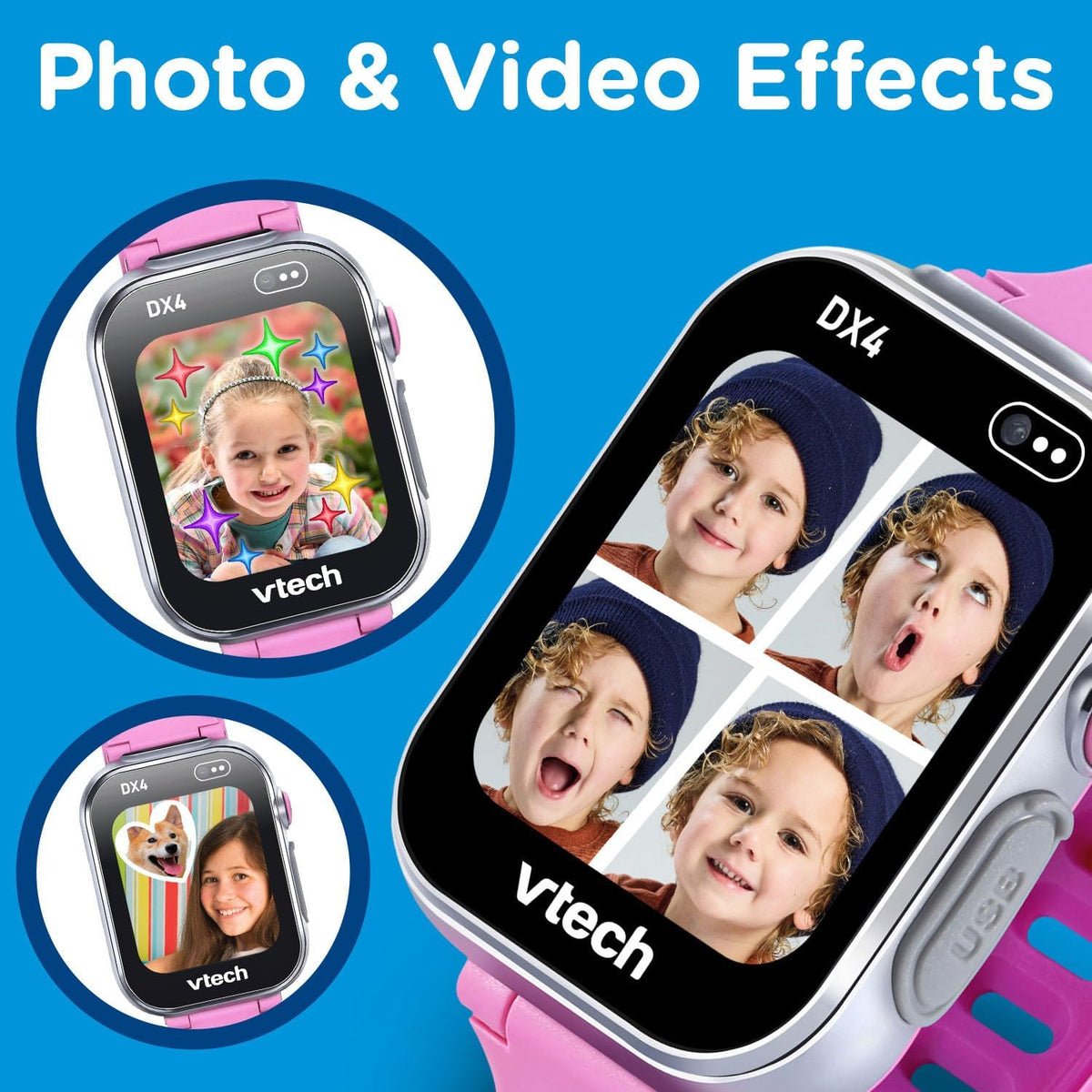 VTech Kidizoom Smart Watch DX4 Pink Camera Watch for Kids 4+