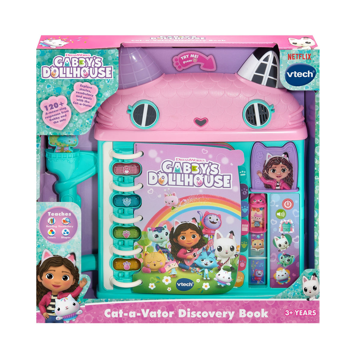 Tech Gabby's Dollhouse Cat-A-Vator Interactive Discovery Book