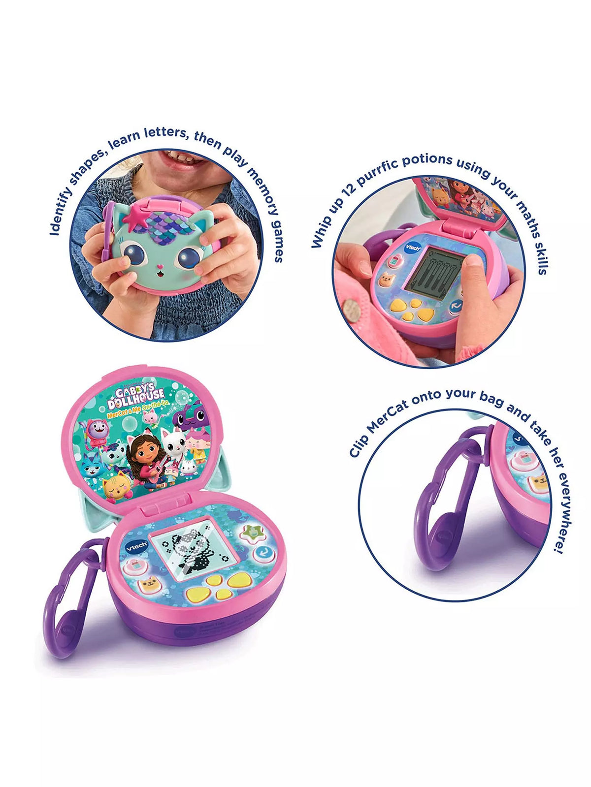 VTech Gabby's Dollhouse MerCat Portable Interactive Learning Toy for Kids