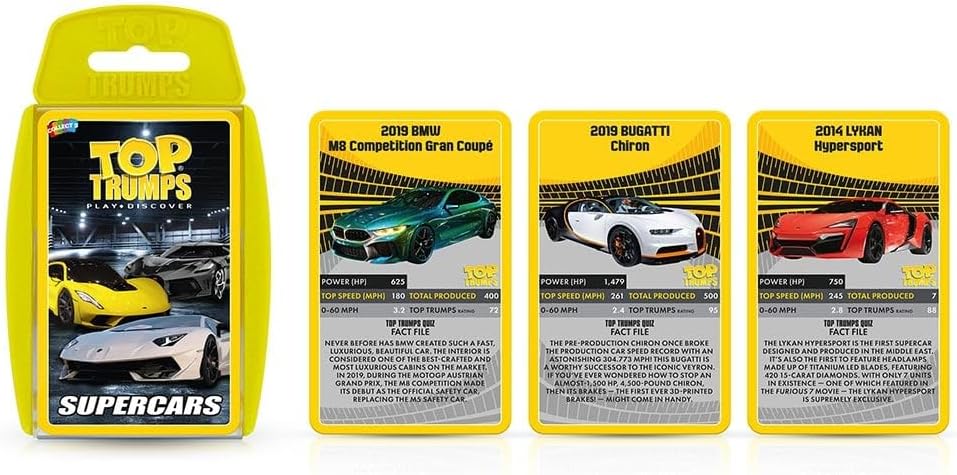 Top Trumps Supercars Portable Educational Card Game