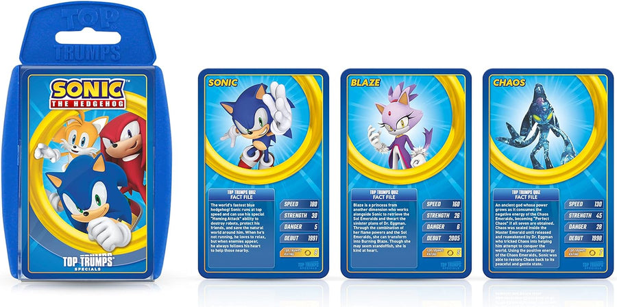 Top Trumps Card Game - Sonic the Hedgehog Edition with Speed, Strength & Fun Facts