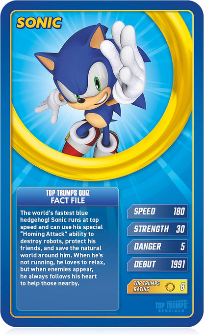 Top Trumps Card Game - Sonic the Hedgehog Edition with Speed, Strength & Fun Facts
