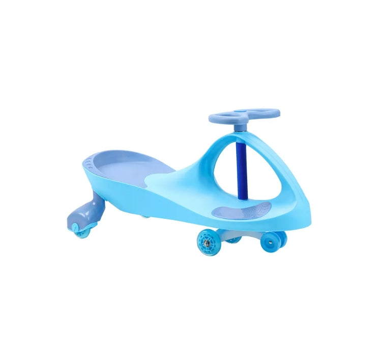 Ziggy Swing Car Blue Kids Ride-On Car with LED Wheels