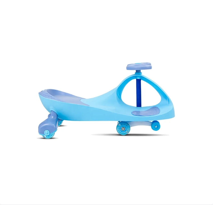 Ziggy Swing Car Blue Kids Ride-On Car with LED Wheels