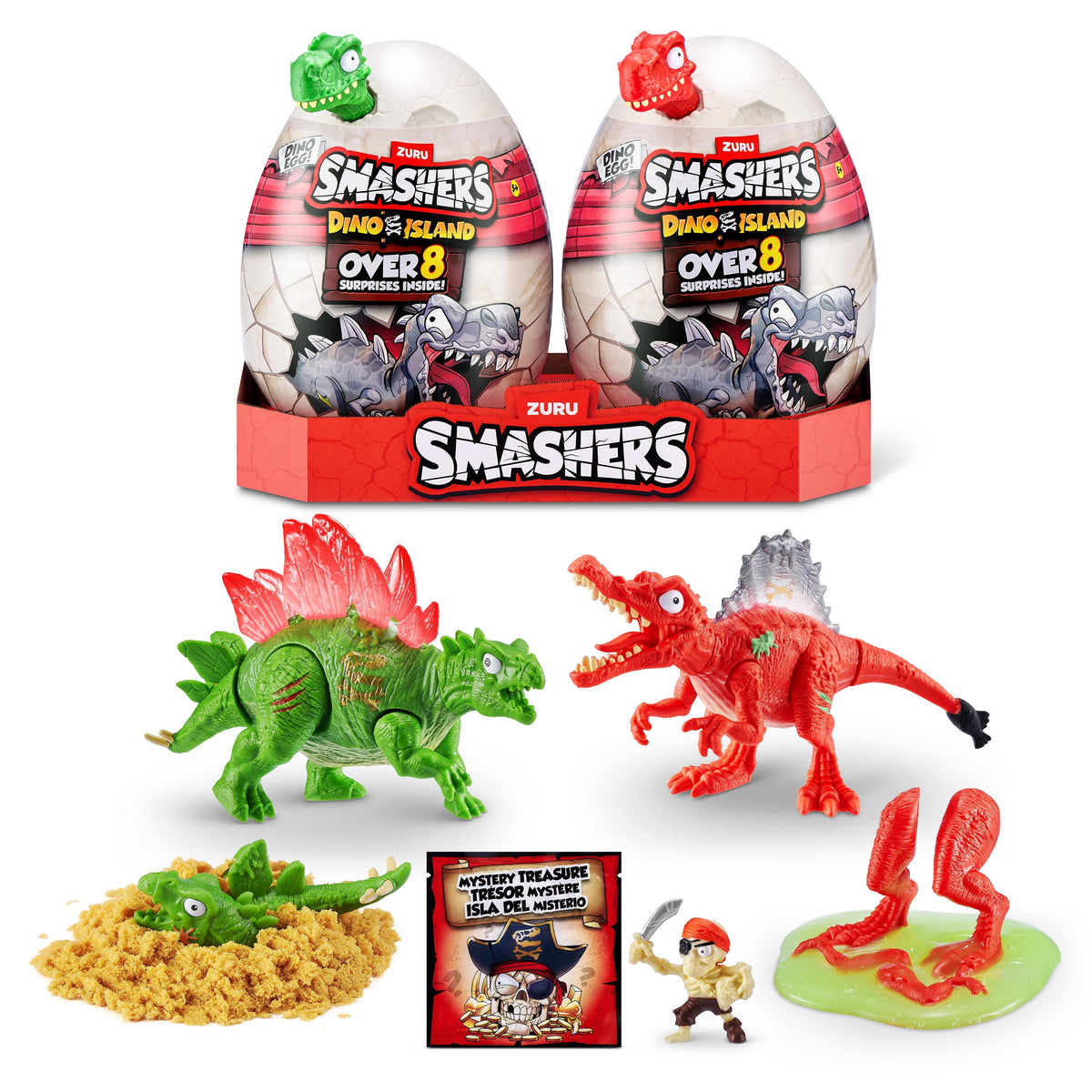 Smashers Dino Island Egg 2 Pack Series 5 Smash & Reveal Dinosaur Surprise Toys with Collectible Figures