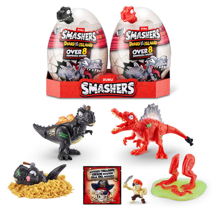Smashers Dino Island Egg 2 Pack Series 5 Smash & Reveal Dinosaur Surprise Toys with Collectible Figures