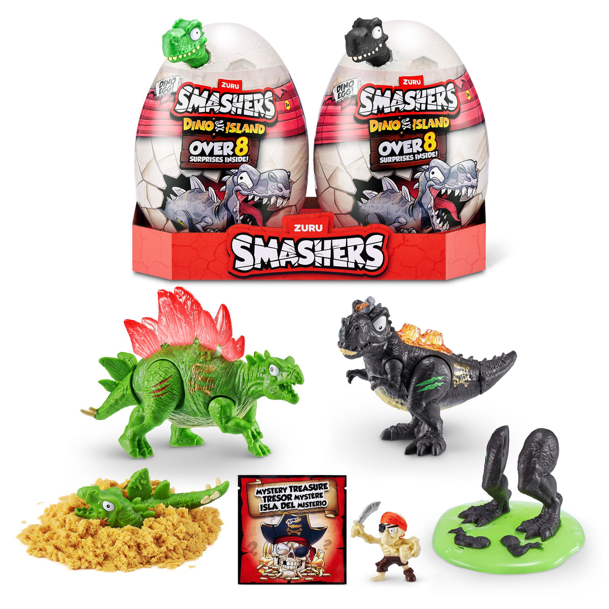 Smashers Dino Island Egg 2 Pack Series 5 Smash & Reveal Dinosaur Surprise Toys with Collectible Figures