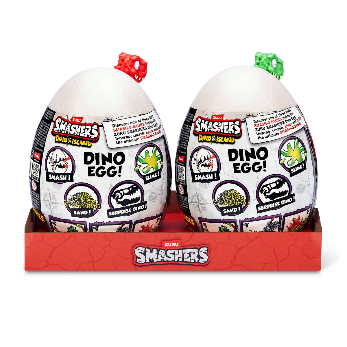 Smashers Dino Island Egg 2 Pack Series 5 Smash & Reveal Dinosaur Surprise Toys with Collectible Figures