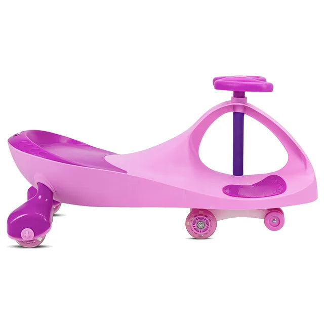 Ziggy Swing Car Pink Butterfly Steering Wheel Ride-On Toy for Kids