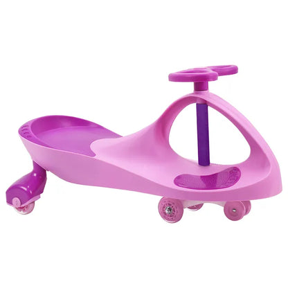 Ziggy Swing Car Pink Butterfly Steering Wheel Ride-On Toy for Kids