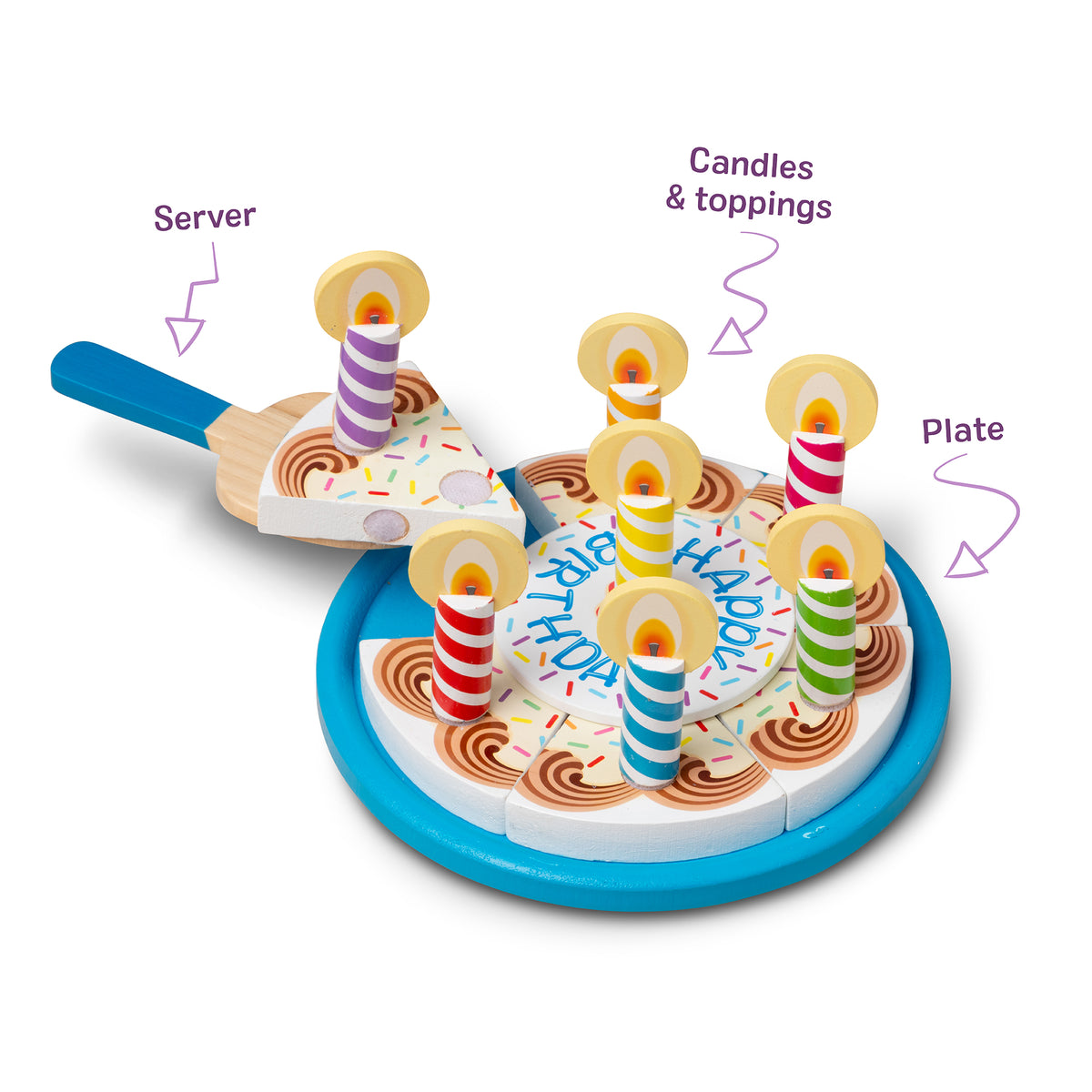 Melissa & Doug Wooden Birthday Cake Pretend Play Set