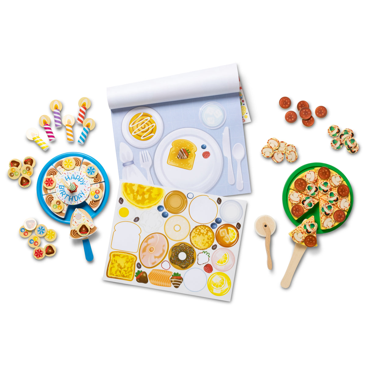 Melissa & Doug Wooden Birthday Cake Pretend Play Set