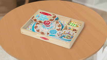 Melissa & Doug Wooden Birthday Cake Pretend Play Set
